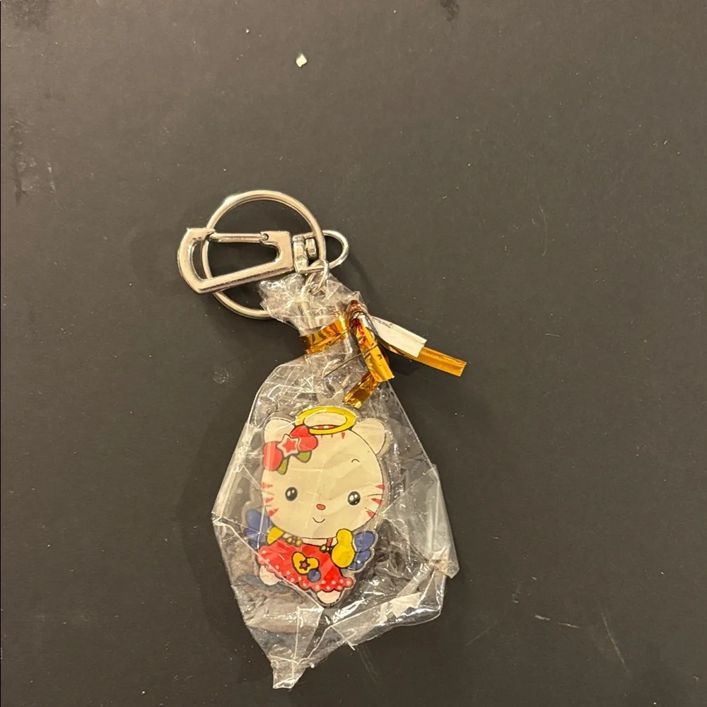 Hello Kitty Keychain with Red and Blue Accents